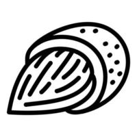 ícone de comida de amêndoa, estilo de estrutura de tópicos vetor