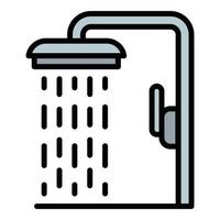 ícone de chuveiro de piscina, estilo de estrutura de tópicos vetor
