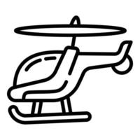 ícone de helicóptero moderno, estilo de estrutura de tópicos vetor