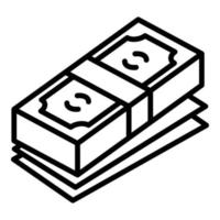 ícone do pacote de dinheiro, estilo de estrutura de tópicos vetor