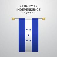 dia da independência de honduras pendurado fundo da bandeira vetor