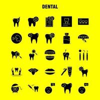 ícones de glifos sólidos dentários definidos para infográficos kit uxui móvel e design de impressão incluem dentes dentais infectados dentes médicos dentista coleção de dentes limpos logotipo infográfico moderno e pictog vetor