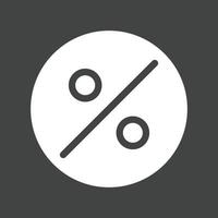 ícone invertido de glifo de porcentagem vetor