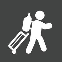 carregando ícone invertido de glifo de bagagem vetor