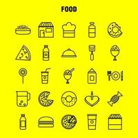 ícones de linha de alimentos definidos para infográficos kit uxui móvel e design de impressão incluem comida sorvete refeição comida sopa refeição refeição coleção de alimentos infográfico moderno logotipo e pictograma vetor