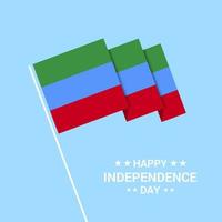 design tipográfico do dia da independência do daguestão com vetor de bandeira