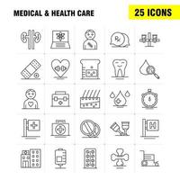 ícone de linha médica e de cuidados de saúde para impressão na web e kit uxui móvel, como vetor de pacote de pictograma de paciente de hospital médico de cadeira de rodas de bate-papo médico