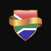 vetor de design de distintivo dourado de bandeira da áfrica do sul