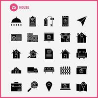 ícone de glifo sólido de casa para impressão na web e kit uxui móvel, como avião de papel avião de papel inicialização casa lupa vetor de pacote de pictograma