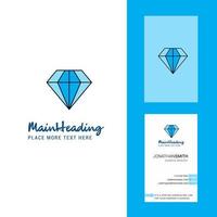 logotipo criativo de diamante e vetor de design vertical de cartão de visita