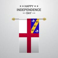 dia da independência de herm fundo de bandeira pendurada vetor