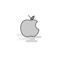 vetor de ícone cinza cheio de linha plana de ícone da web da apple