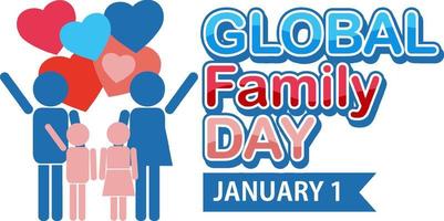 design de banner do dia global da família vetor