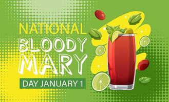 design de banner do dia nacional de bloody mary vetor