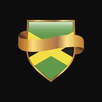 vetor de design de distintivo dourado de bandeira da jamaica