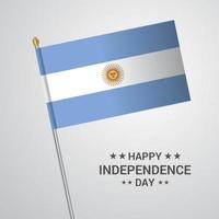 design tipográfico do dia da independência da argentina com vetor de bandeira