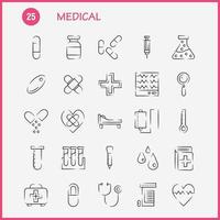 pacote de ícones desenhados à mão médica para designers e desenvolvedores ícones de saúde saúde curativo médico rompimento vetor médico de coração partido