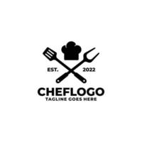 vetor de design de logotipo de chef de churrasco