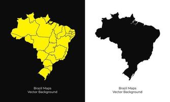 coleção de vetores de design de mapas do brasil silhueta. vetor de mapas de silhueta do brasil