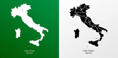 coleção de vetor de design de mapas de silhueta itália. vetor de mapas de silhueta Itália
