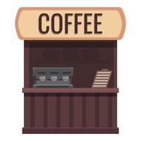 vetor de desenhos animados de ícone de quiosque de café. mercado de rua