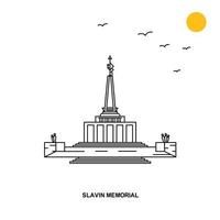 monumento memorial de slavin viagens pelo mundo fundo de ilustração natural em estilo de linha vetor