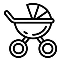 ícone de carrinho de bebê recém-nascido, estilo de estrutura de tópicos vetor