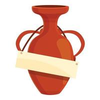 ícone de leilão de vaso grego, estilo cartoon vetor