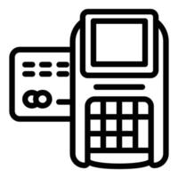ícone de terminal digital de pagamento, estilo de estrutura de tópicos vetor