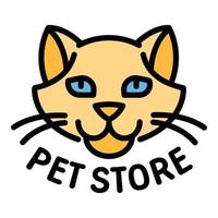 logotipo de cabeça de gato de loja de animais, estilo de contorno vetor