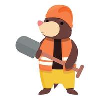 vetor de desenhos animados de ícone de escavador de toupeira. animal engraçado