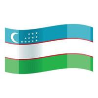 vetor de desenhos animados do ícone da bandeira do Uzbequistão. independência do emblema