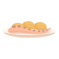 vetor de desenhos animados de ícone de comida de polvo. comida portuguesa