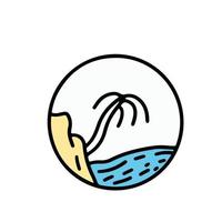 modelo de design de logotipo ao ar livre. ilustração vetorial de ícone do mar de praia vetor