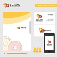balões de amor capa de arquivo de logotipo de negócios cartão de visita e ilustração em vetor de design de aplicativo móvel