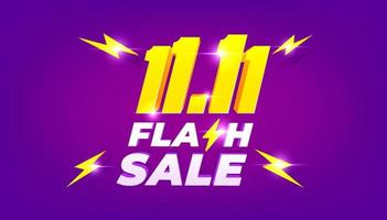 11.11 cartaz ou banner do dia de compras. 11.11 design de modelo de banner de venda em flash para mídia social e site. vetor