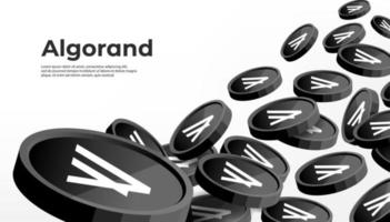 fundo de banner do conceito de criptomoeda algorand. vetor