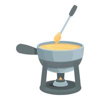 vetor de desenho de ícone de fondue derretido. comida de queijo