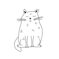 desenho bonito doodle gato vetor