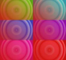 seis conjuntos de fundo abstrato gradiente radial vermelho. estilo simples, mínimo, moderno e colorido. verde, azul, roxo e rosa. use para página inicial, pano de fundo, papel de parede, banner de capa ou panfleto vetor