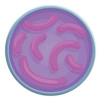 ícone de pipeta de placa de Petri, estilo cartoon vetor