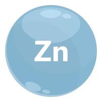 vetor de desenhos animados do ícone do elemento zn. vitamina mineral