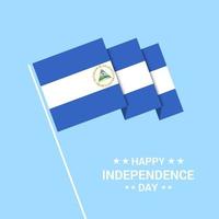design tipográfico do dia da independência da nicarágua com vetor de bandeira