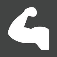 ícone invertido de glifo de músculos vetor