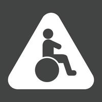 ícone invertido de glifo de zona para deficientes vetor