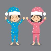 personagem de casal fofo vestindo pijama
