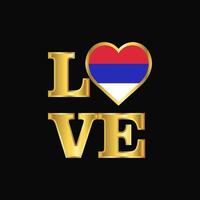 tipografia de amor republika srpska bandeira design vetor letras de ouro