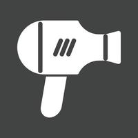 ícone invertido do glifo do secador de cabelo vetor