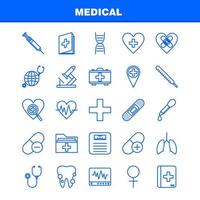 ícones de linha médica definidos para infográficos kit uxui móvel e design de impressão incluem dentes boca dentista médico pressão arterial médico eps 10 vetor