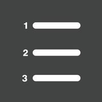 ícone invertido de glifo de lista numerada vetor